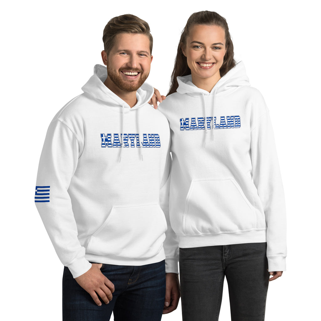 Maryland Greek Flag Letters Unisex Hoodie