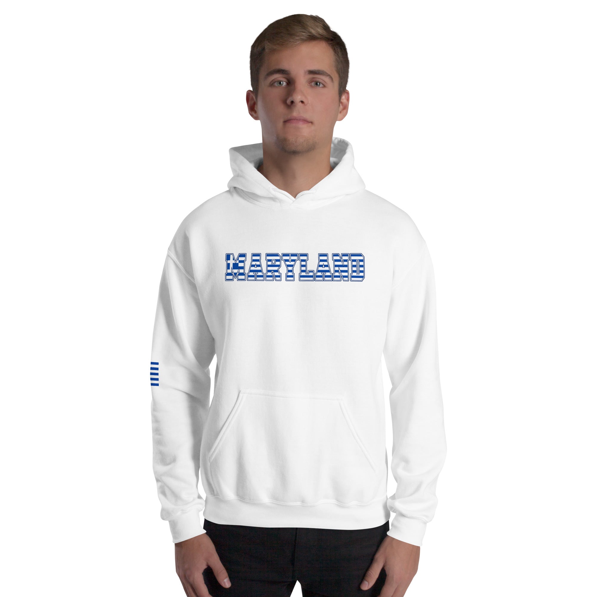 Maryland Greek Flag Letters Unisex Hoodie