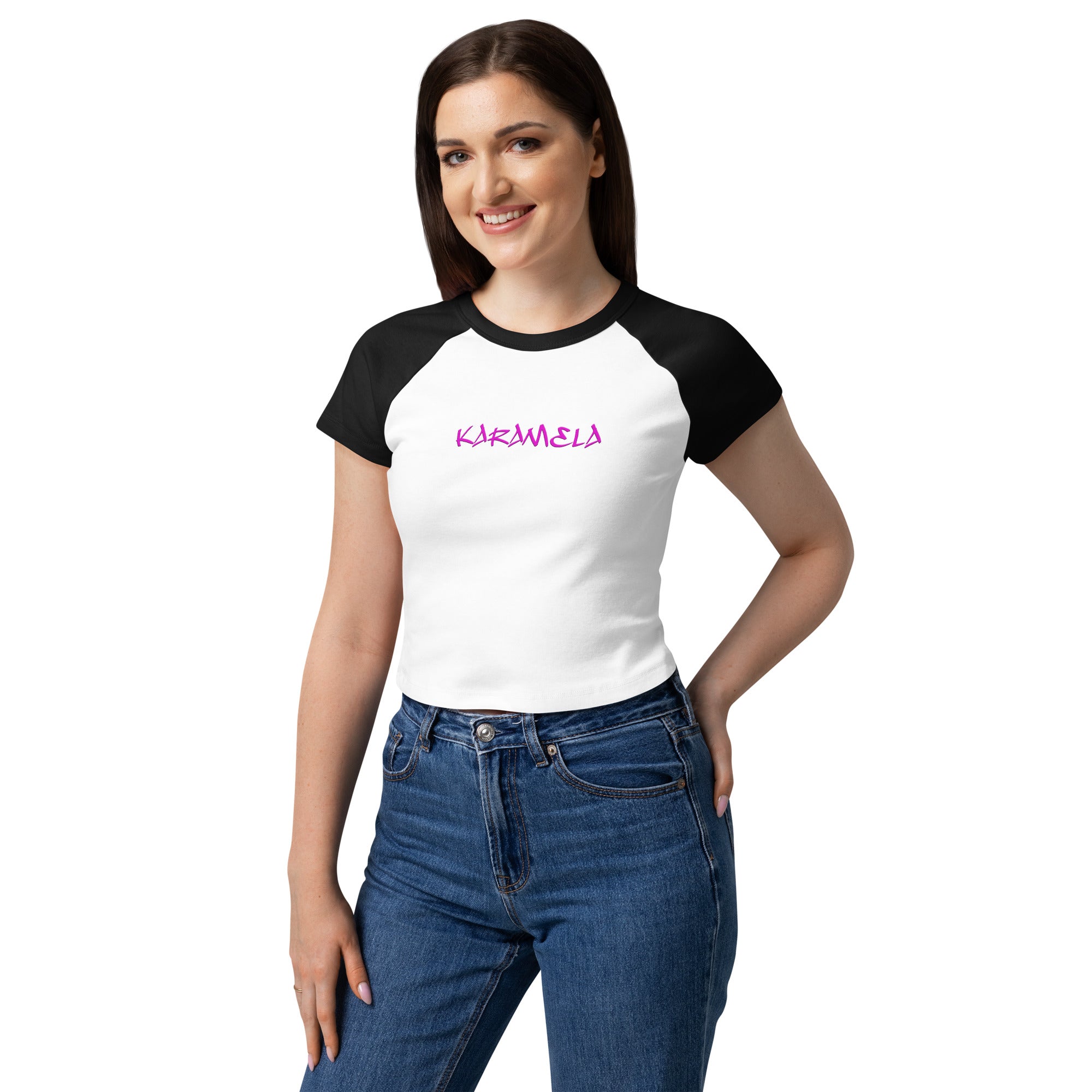 Women’s Karamela Micro Rib Raglan Baby Tee
